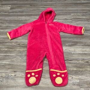Columbia Pink and Yellow Fleece Kids Footie